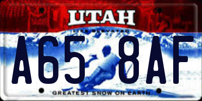 UT license plate A658AF