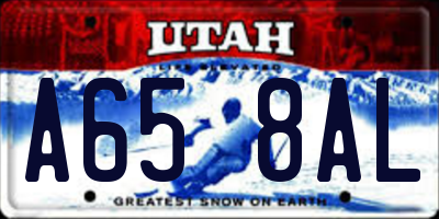 UT license plate A658AL