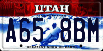 UT license plate A658BM