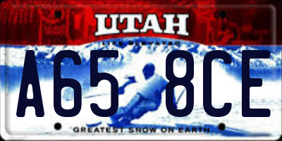 UT license plate A658CE