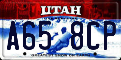 UT license plate A658CP