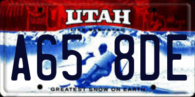 UT license plate A658DE