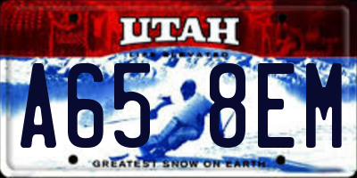 UT license plate A658EM