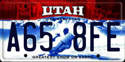UT license plate A658FE