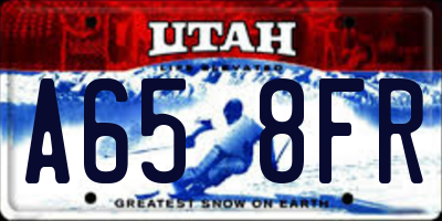 UT license plate A658FR