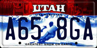 UT license plate A658GA