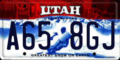 UT license plate A658GJ