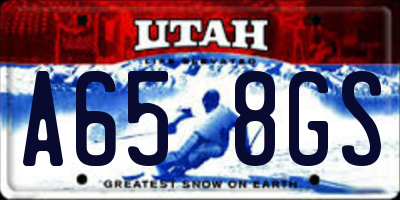 UT license plate A658GS