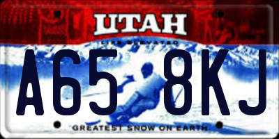 UT license plate A658KJ