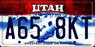 UT license plate A658KT