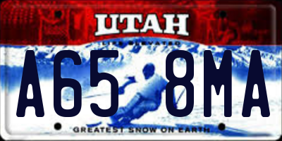 UT license plate A658MA
