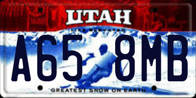 UT license plate A658MB