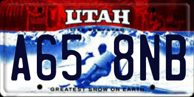 UT license plate A658NB