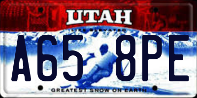UT license plate A658PE