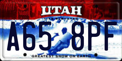 UT license plate A658PF