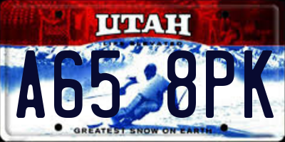 UT license plate A658PK