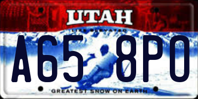 UT license plate A658PO