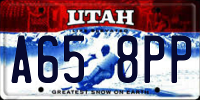 UT license plate A658PP