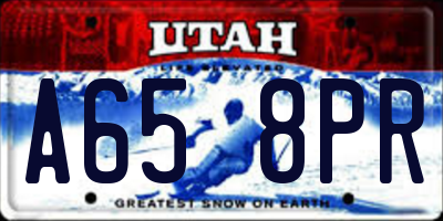 UT license plate A658PR