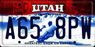 UT license plate A658PW