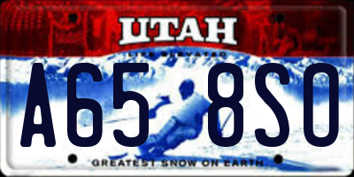 UT license plate A658SO