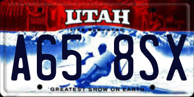 UT license plate A658SX