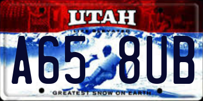 UT license plate A658UB