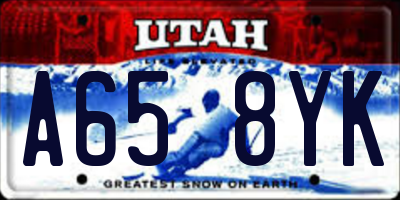 UT license plate A658YK