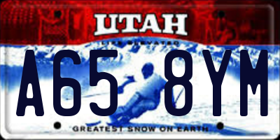 UT license plate A658YM
