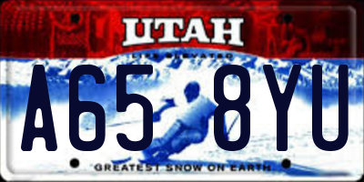 UT license plate A658YU