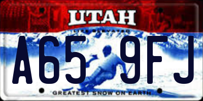 UT license plate A659FJ