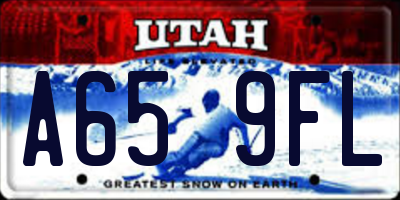 UT license plate A659FL
