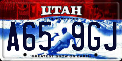UT license plate A659GJ