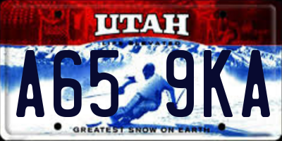 UT license plate A659KA