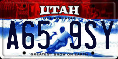 UT license plate A659SY