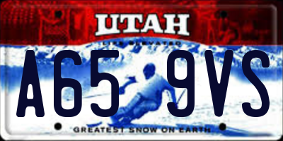 UT license plate A659VS