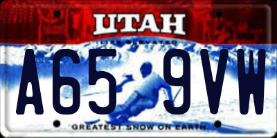 UT license plate A659VW