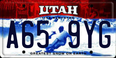 UT license plate A659YG