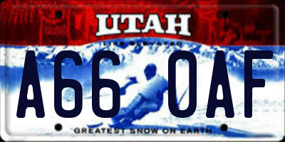 UT license plate A660AF