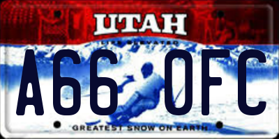 UT license plate A660FC
