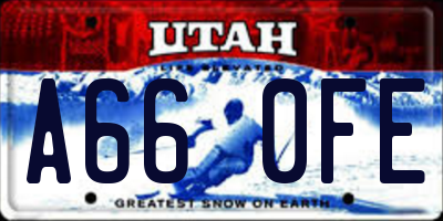 UT license plate A660FE
