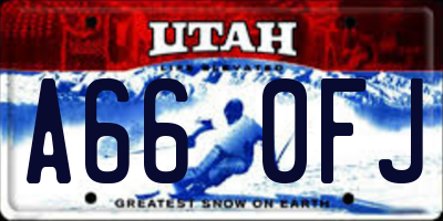 UT license plate A660FJ