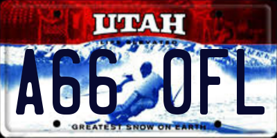 UT license plate A660FL