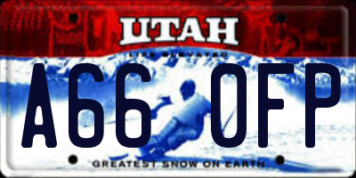 UT license plate A660FP