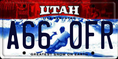 UT license plate A660FR