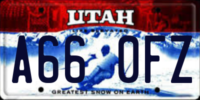 UT license plate A660FZ