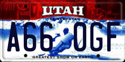 UT license plate A660GF