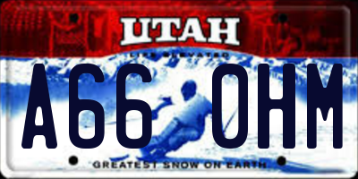 UT license plate A660HM