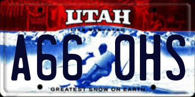 UT license plate A660HS