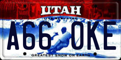 UT license plate A660KE